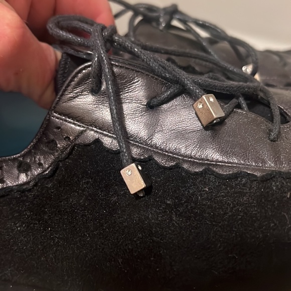 Thierry Rabotin suede and leather lace up wedge flats - Picture 5 of 5